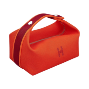 Hermes Small Bride-A-Brac Case Canvas & Orange Feu