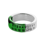 MM6 Maison Margiela Engraved Logo Ring Silver Green