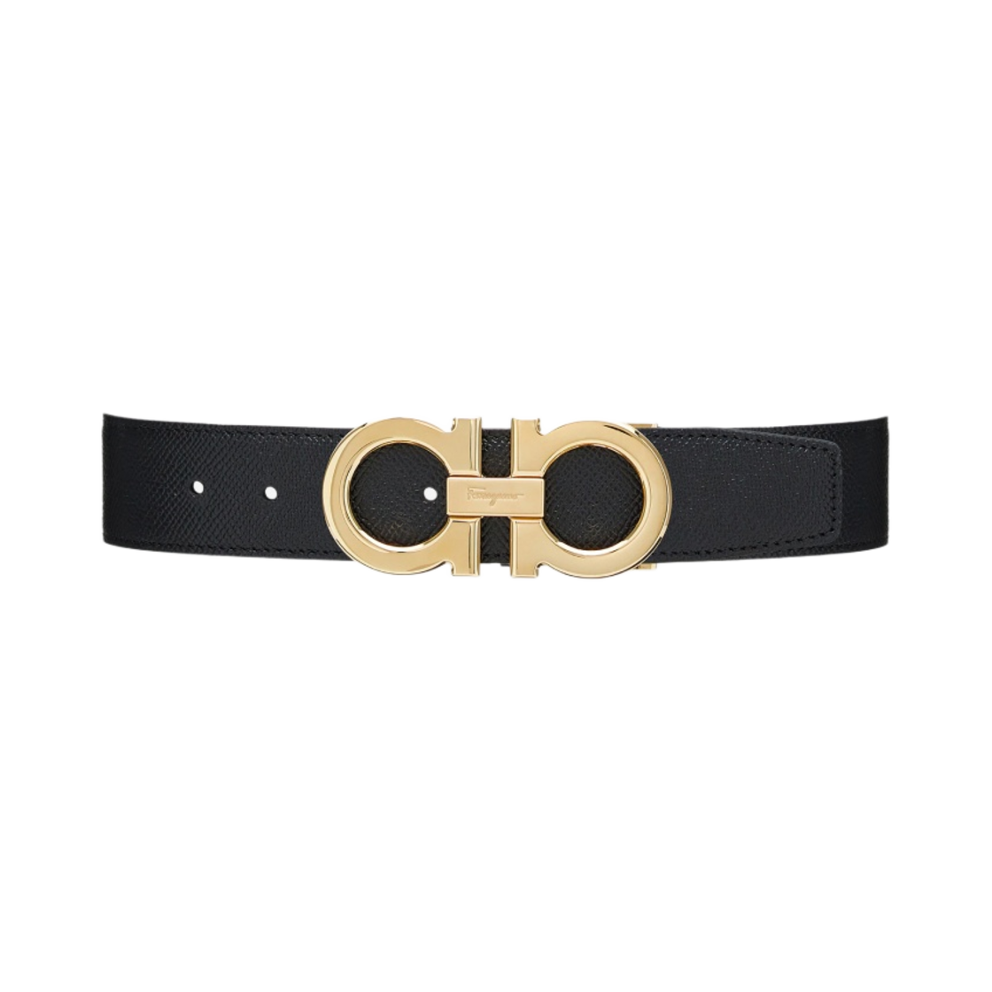 페라가모 리버시블 어드저스터블 간치니 벨트 블랙 울트라 마린(Ferragamo Reversible and Adjustable Gancini Belt Black Ultra Marine) - 1