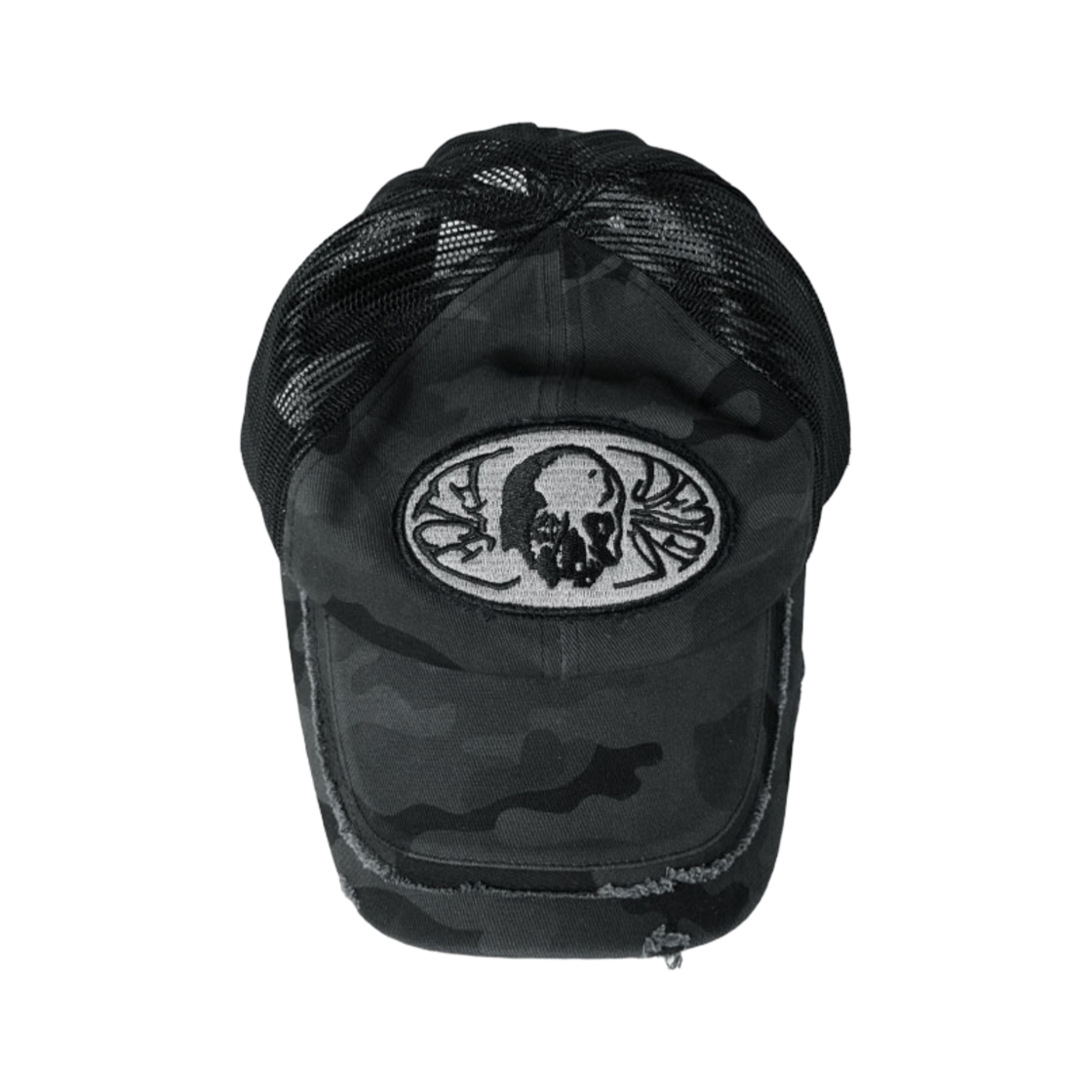 이티씨이 스컬 패치 트러커 캡 블랙(ETCE Skull Patch Trucker Cap Black)