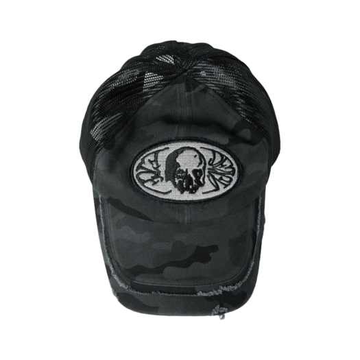 ET2403CA06BK ETCE Skull Patch Trucker Cap Black
