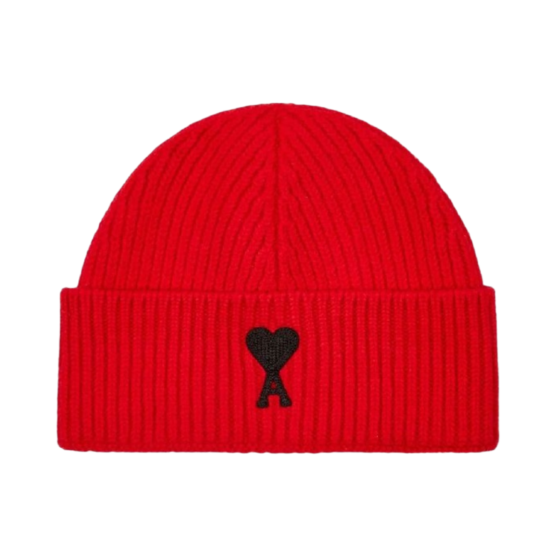 아미 스몰 하트 로고 비니 헤더 레드 블랙(AMI de Coeur Beanie Heather Red Black) - 1