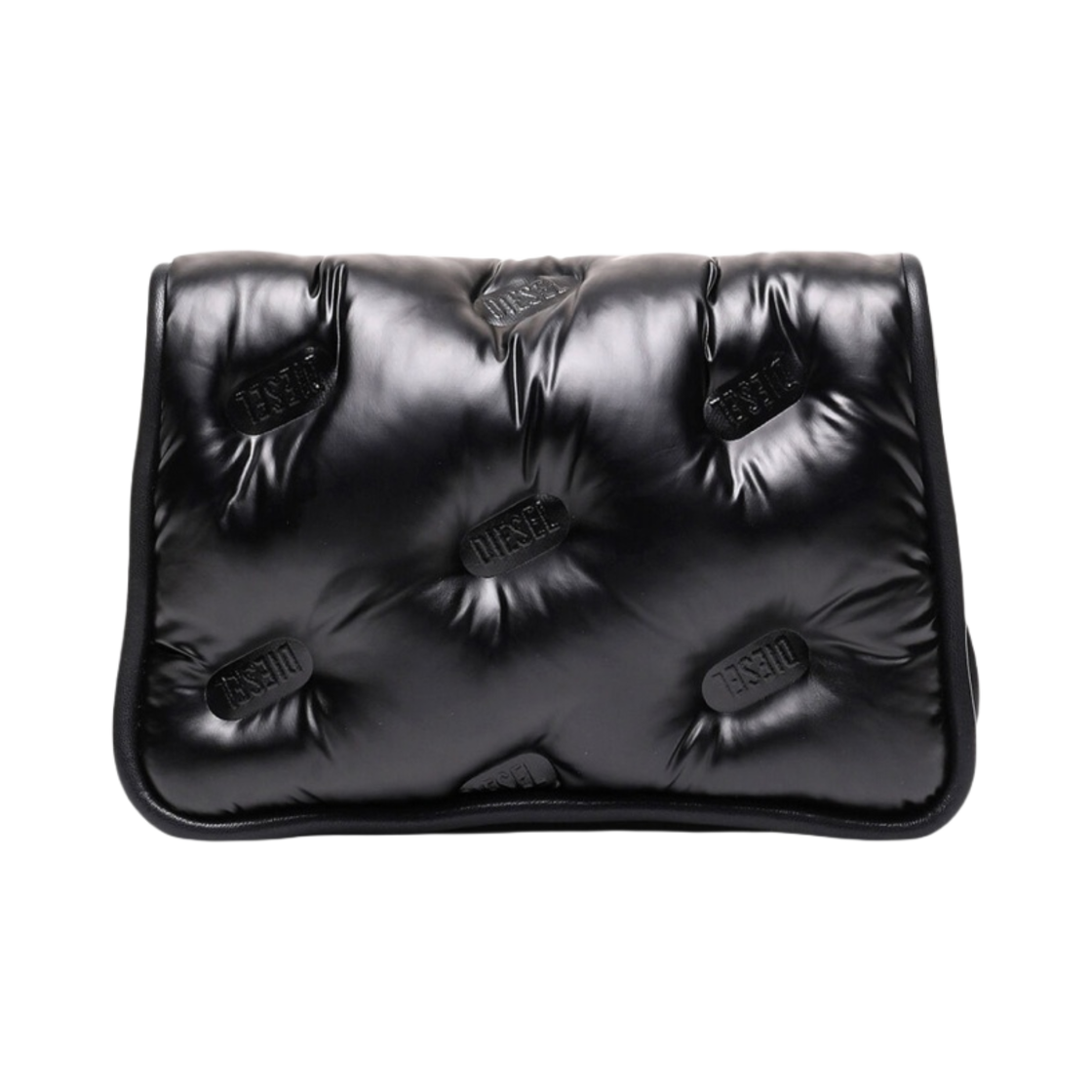 디젤 테에나 로고 퀼티드 크로스바디 백 블랙(Diesel Thaena Logo Quilted Crossbody Bag Black) - 1