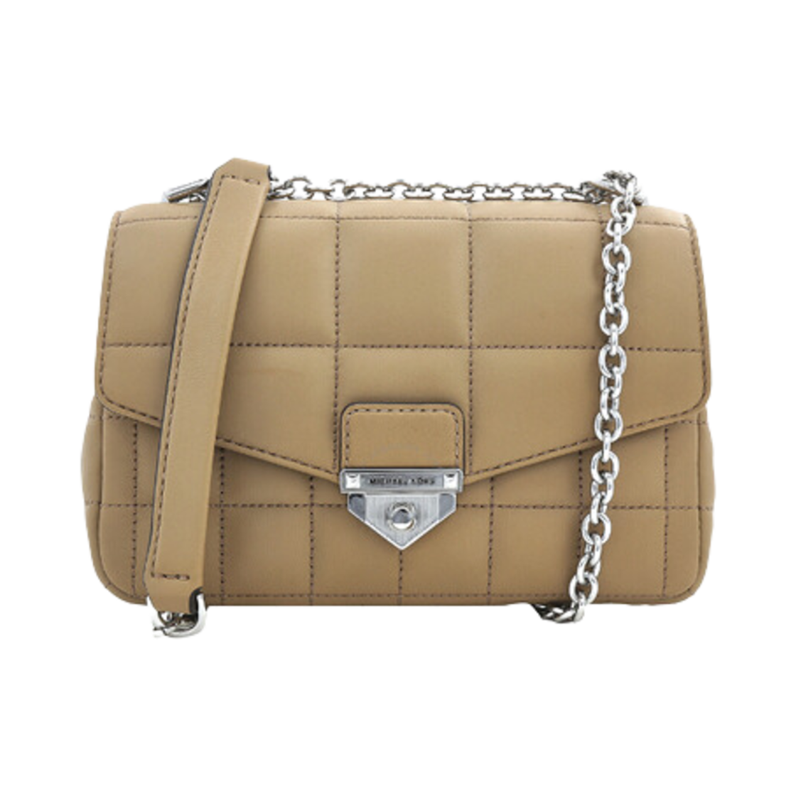 30H0S1SL1T222 Michael Kors Soho Quilted Small Crossbody Bag Camel