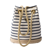 Prada Mariner Small Fabric Bucket Bag Ivory Blue