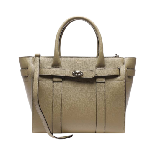 Mulberry Small Classic Grain Zipped Bayswater Khaki