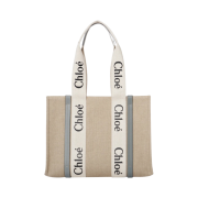 Chloe Woody Medium Tote Bag White Divine Grey