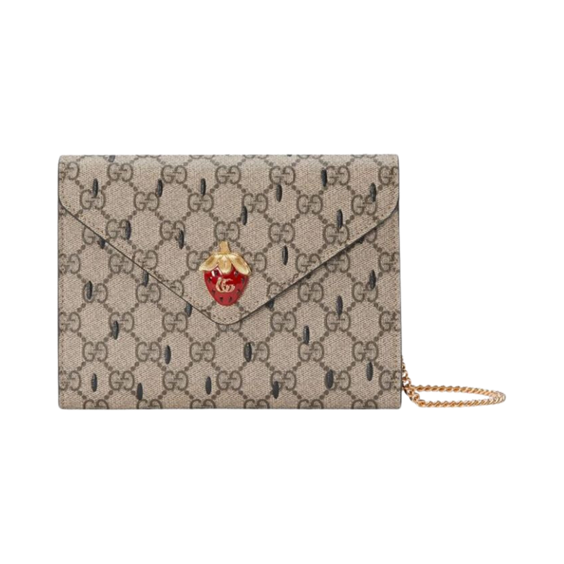 구찌 스트로베리 GG 슈프림 미니백 베이지 에보니(Gucci Strawberry Mini Bag in GG Supreme Beige Ebony) - 1