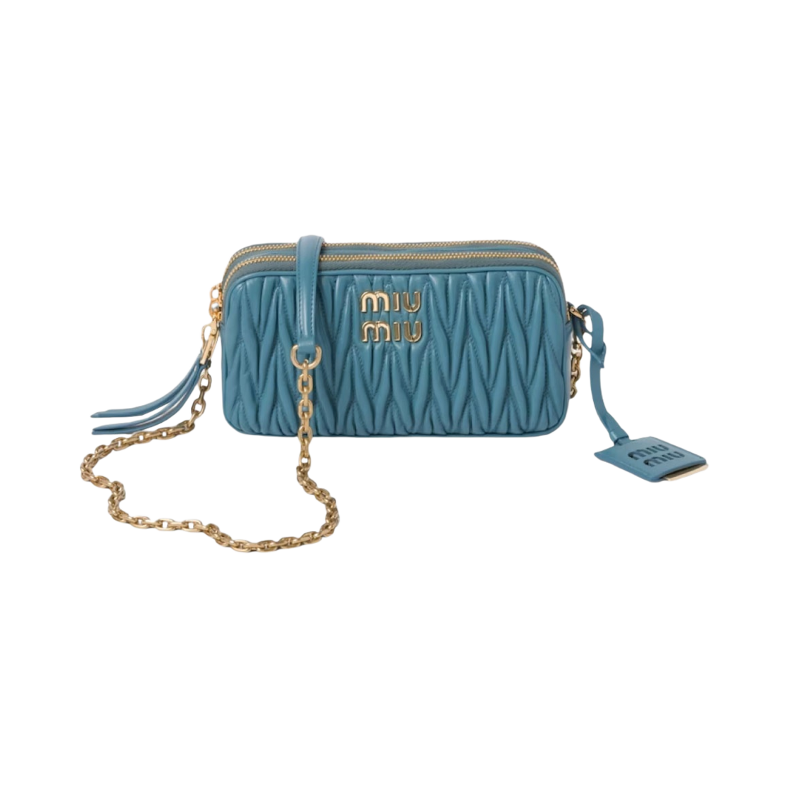 미우 미우 마테라쎄 나파 가죽 미니백 마리나 블루(Miu Miu Matelasse Nappa Leather Mini Bag Marina Blue)
