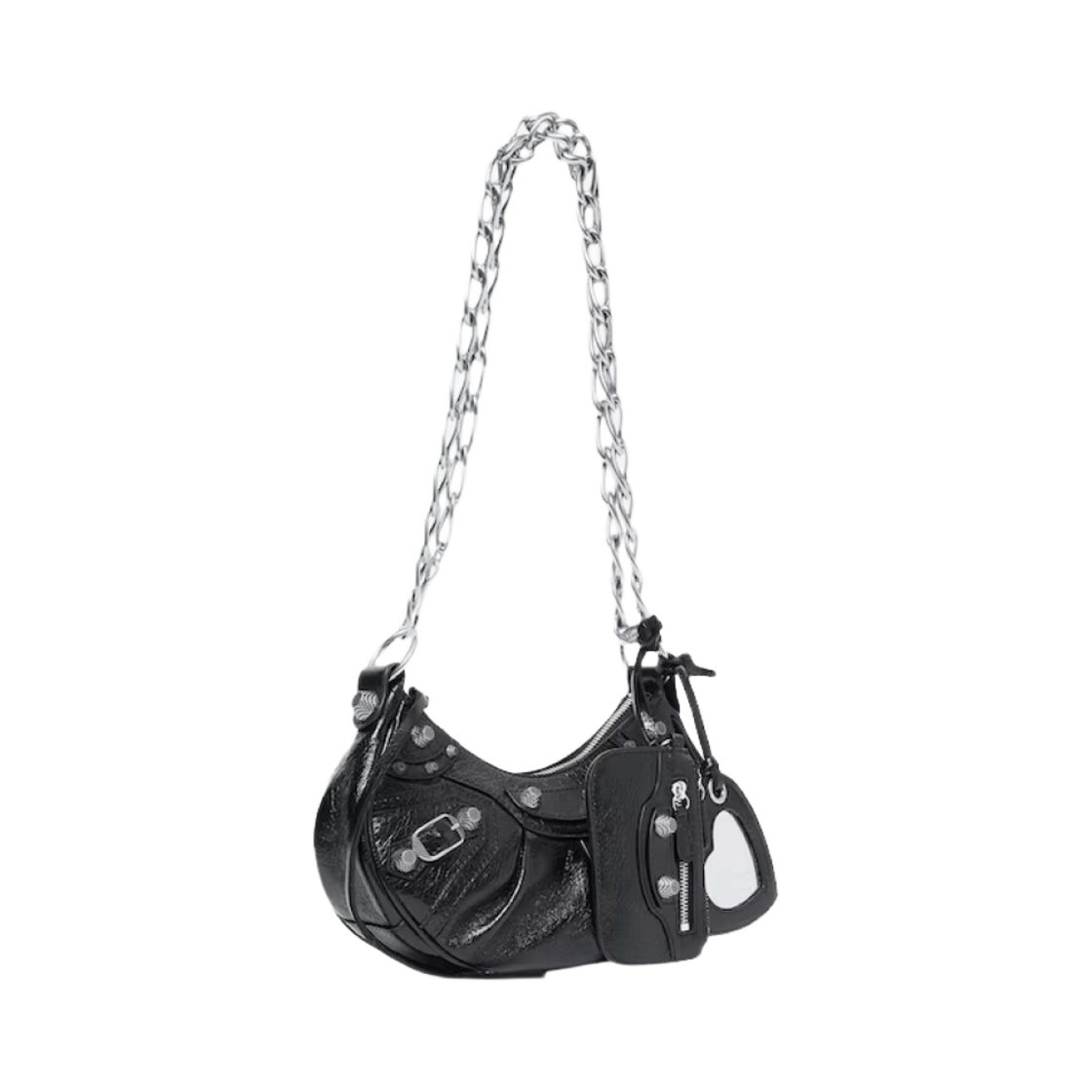 발렌시아가 르 카골 XS 숄더백 체인 블랙(Balenciaga Le Cagole XS Shoulder Bag with Chain Black) - 2