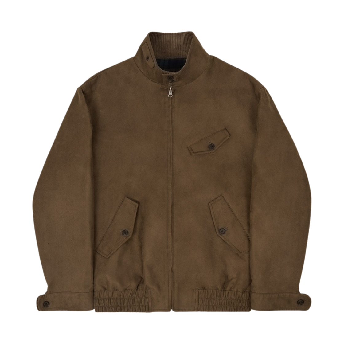 에스티유 하이넥 스웨이드 자켓 브라운