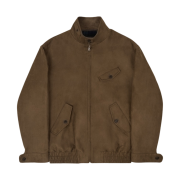 STU High Neck Suede Jacket Brown