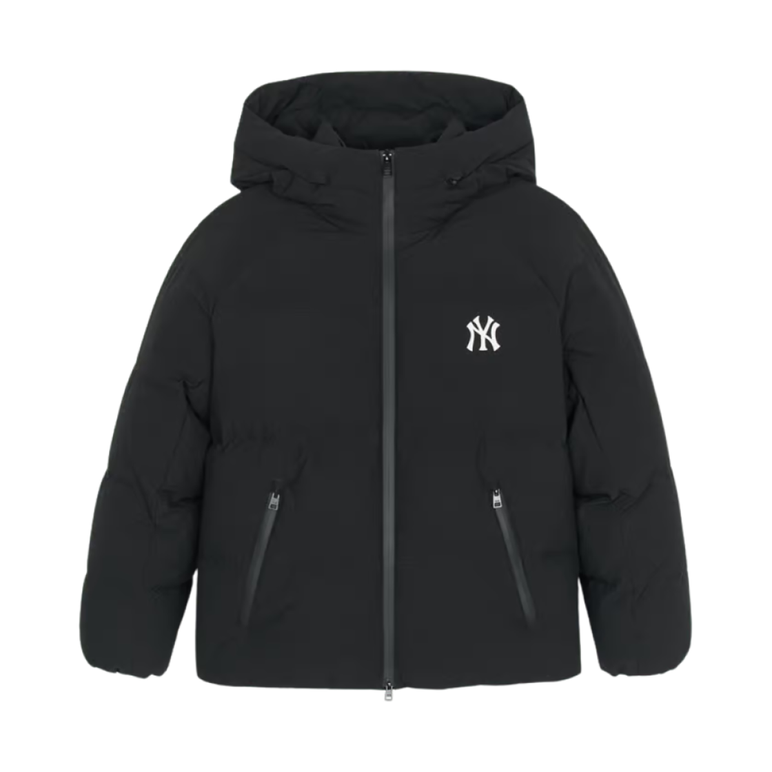 MLB 베이직 후드 숏 푸퍼 자켓 뉴욕 양키스 블랙(MLB Basic Hooded Short Puffer Jacket New York Yankees Black)
