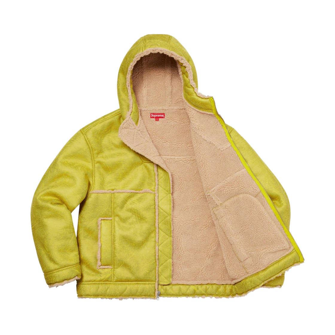 슈프림 포우 셔링 후드 자켓 시트러스 - 23SS(Supreme Faux Shearling Hooded Jacket Citrus - 23SS) - 2