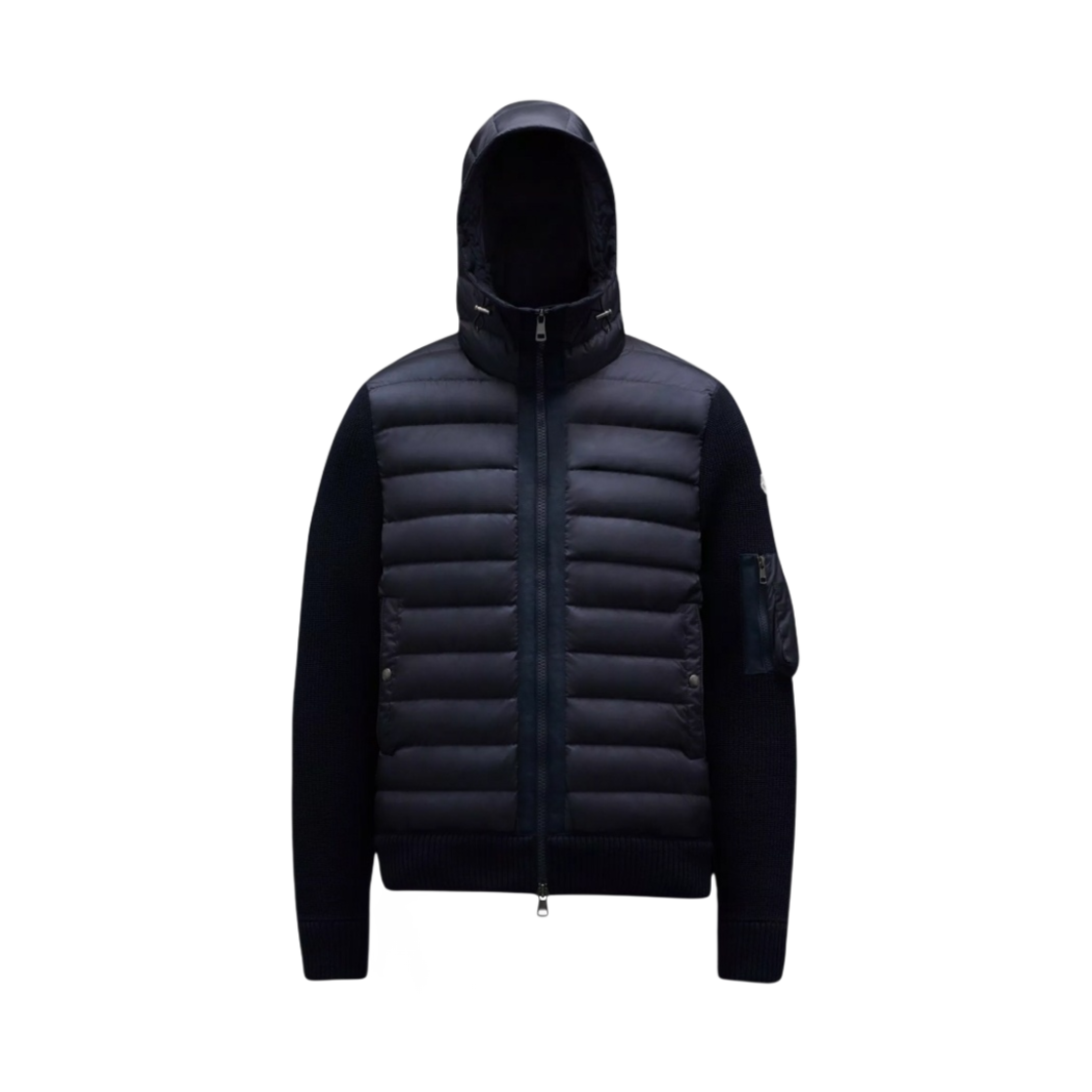 I2-091-9B50800-A9340-777 Moncler Padded Wool Hoodie Navy Blue - 23FW