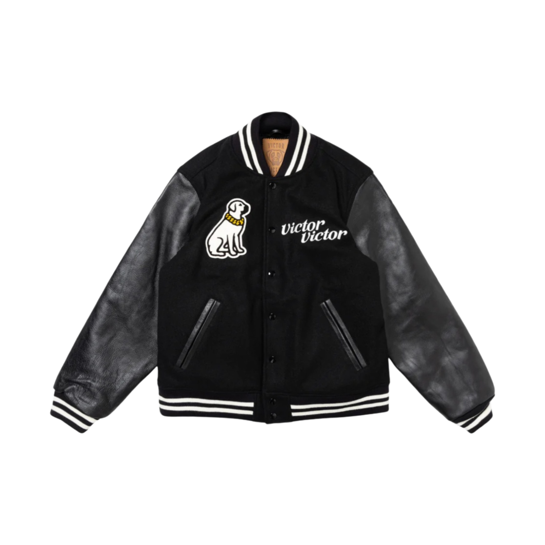 VV01JK001 Victor Victor Varsity Jacket Black