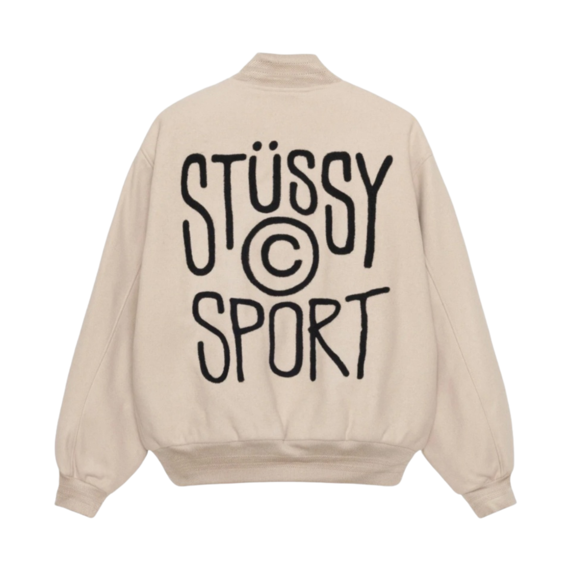스투시 스포츠 멜튼 바시티 자켓 오트밀(Stussy Sport Melton Varsity Jacket Oatmeal) - 1