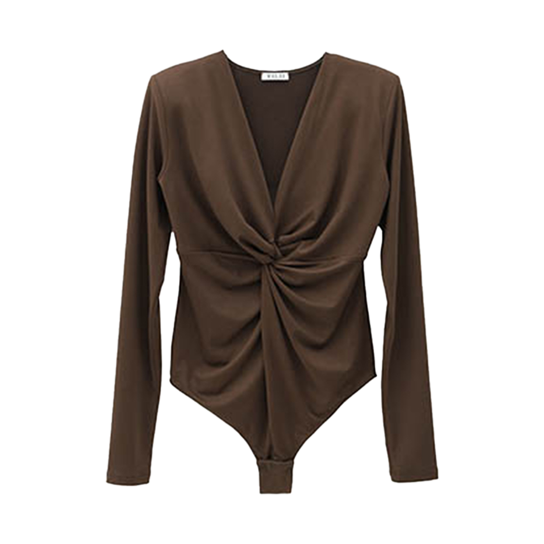 유지 트위스트 프론트 디테일 바디수트 브라운(YUJI Twisted Front Detail Bodysuit Brown)