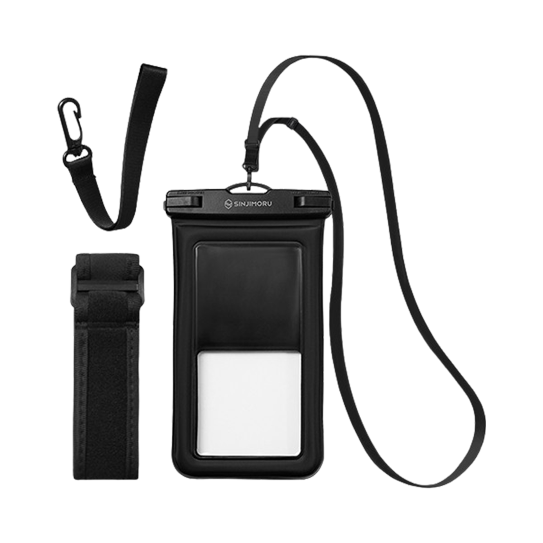 S550100001 SINJIMORU Phone Waterproof Case Lock Pocket Bag Necklace Strap iPhone Galaxy Pack Black