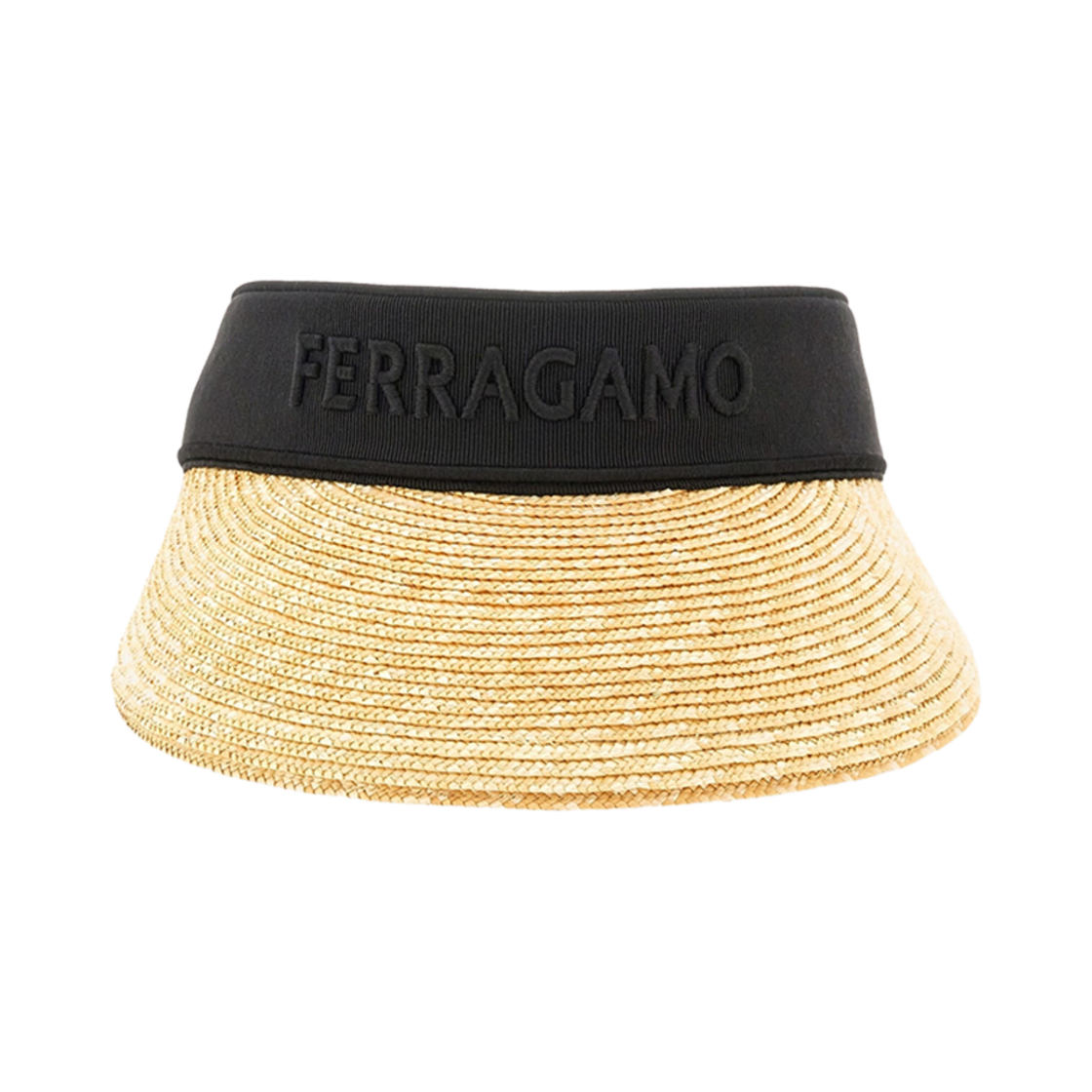 360772-776236 (W) Ferragamo Logo Visor Natural Black