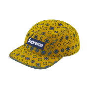 Supreme Flocked Denim Camp Cap Mustard - 24FW