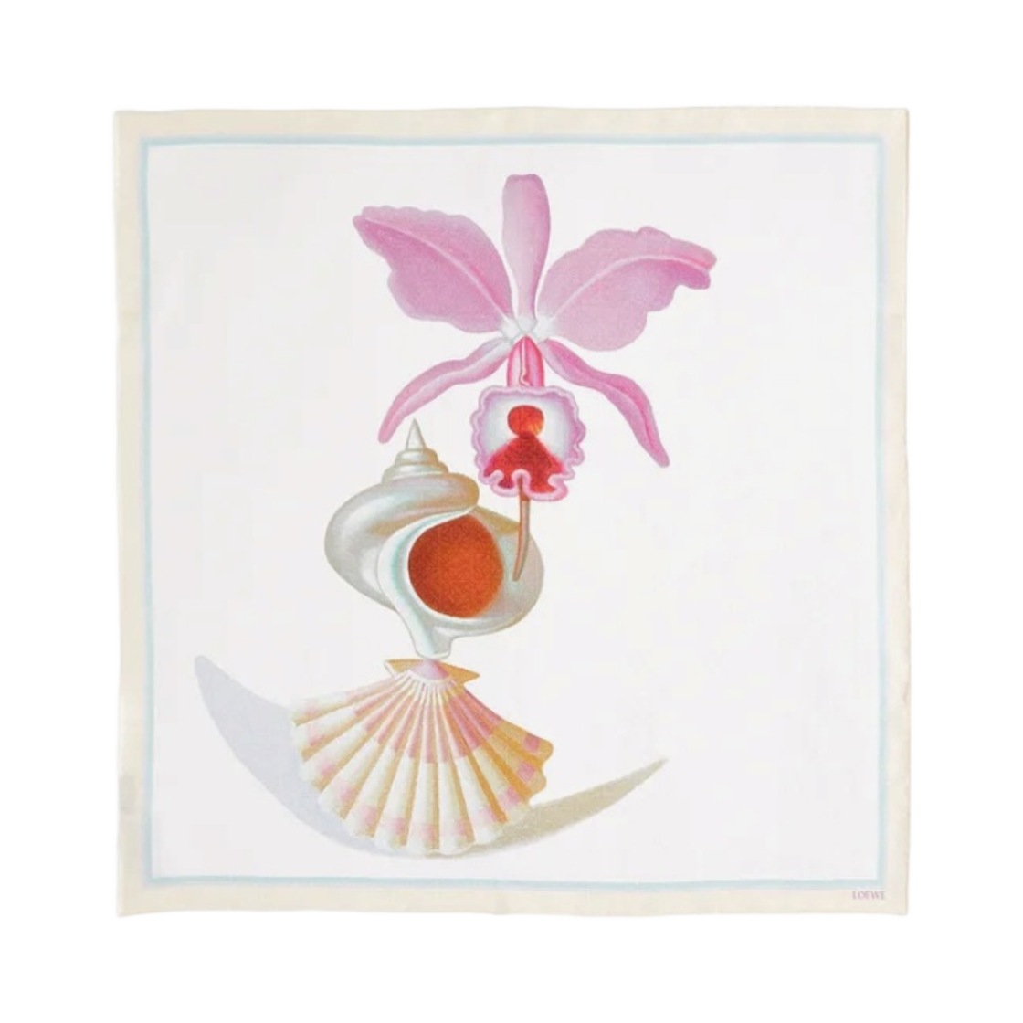 (W) 로에베 마루하 마요 스카프 인 실크 라이트 베이지 멀티컬러((W) Loewe Maruja Mallo Scarf In Silk Light Beige Multicolor) - 1