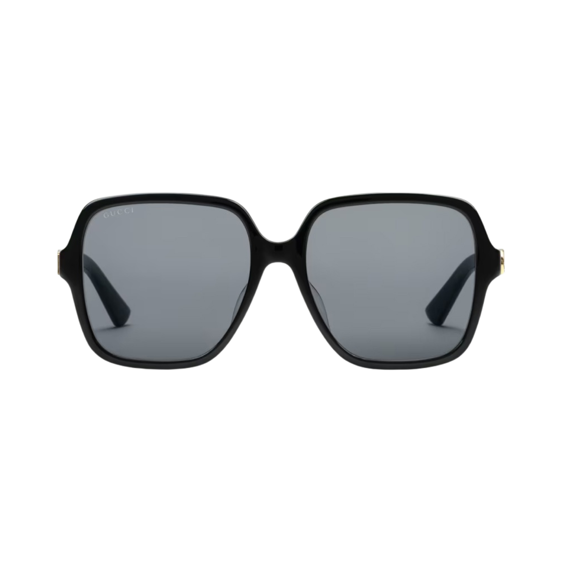 (W) 구찌 로우 노즈 브릿지 핏 렉탱글 선글라스 샤이니 블랙 아세테이트((W) Gucci Low Nose Bridge Fit Rectangle Sunglasses Shiny Black Acetate) - 1