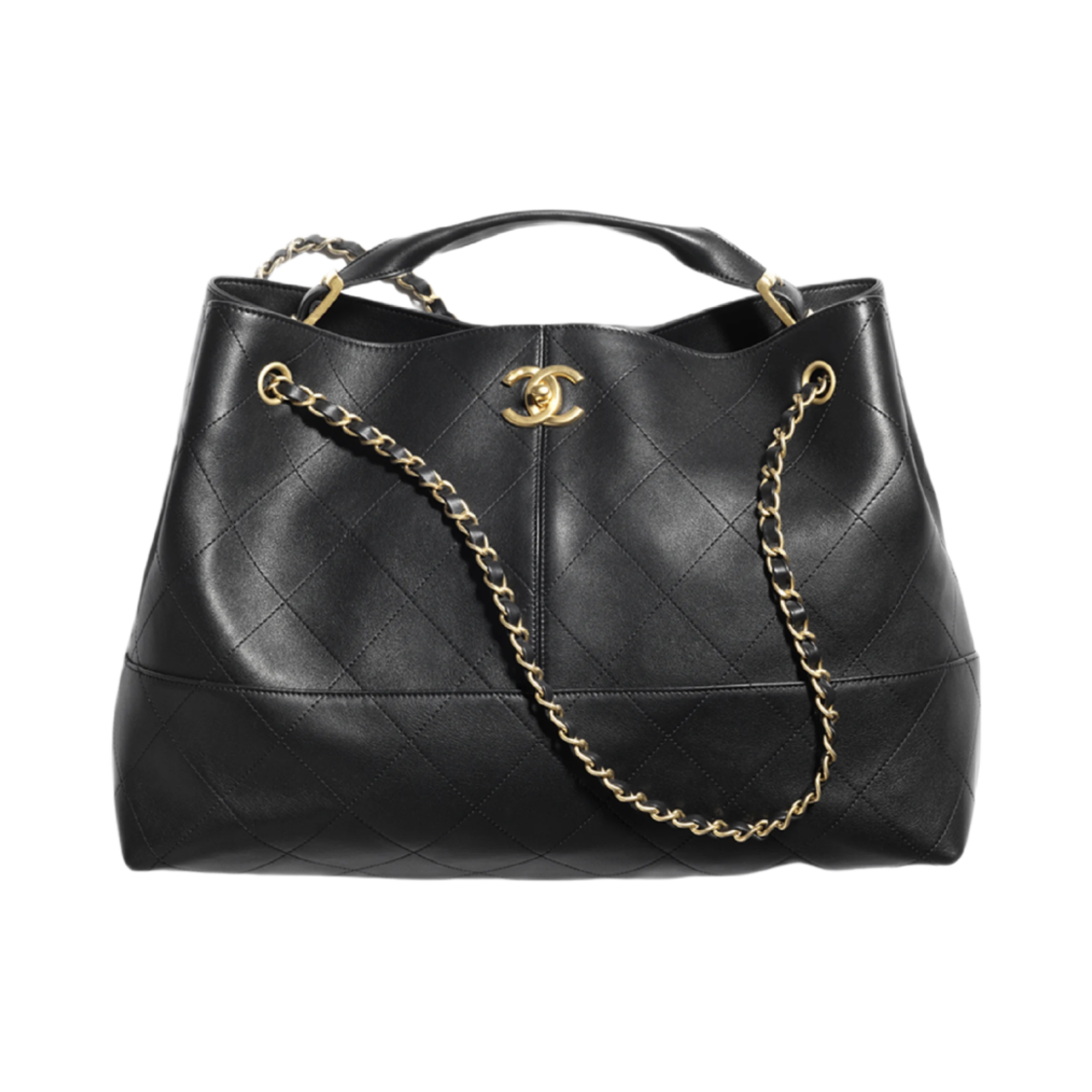 샤넬 쇼핑백 카프스킨 & 골드 메탈 블랙(Chanel Shopping Bag Calfskin & Gold Black) - 1