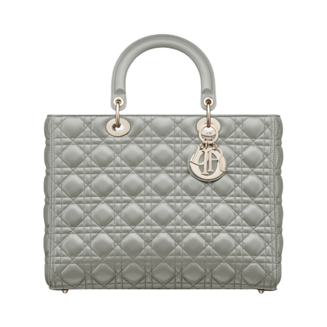 디올 라지 레이디백 까나쥬 램스킨 그레이(Dior Large Lady Bag Cannage Lambskin Grey) - 1