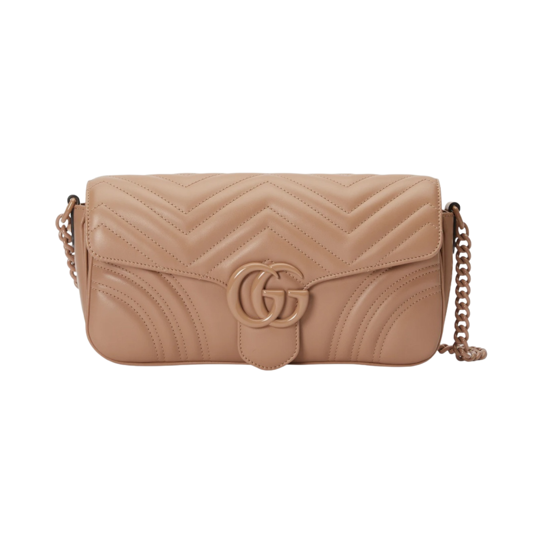 734814-DAAAI-2747 Gucci GG Marmont Matelasse Shoulder Bag Rose Pink Leather