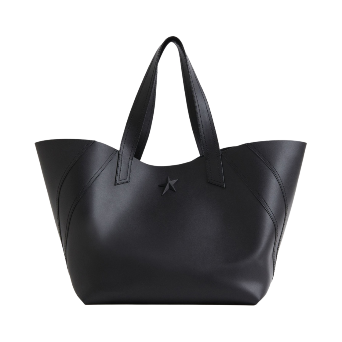 1154474001 H&M x Mugler Oversized Leather Shopper Bag Black