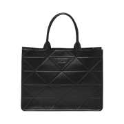 Prada Leather Tote Bag Topstitching Black