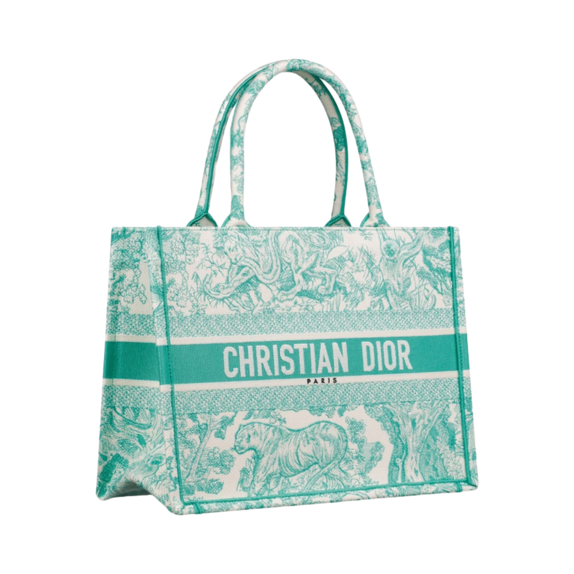 (W) 디올 리비에라 미디움 북 토트백 트왈 드 주이 자수 아쿠아마리나((W) Dior Dioriviera Medium Book Tote Toile de Jouy Embroidery Aquamarina) - 2