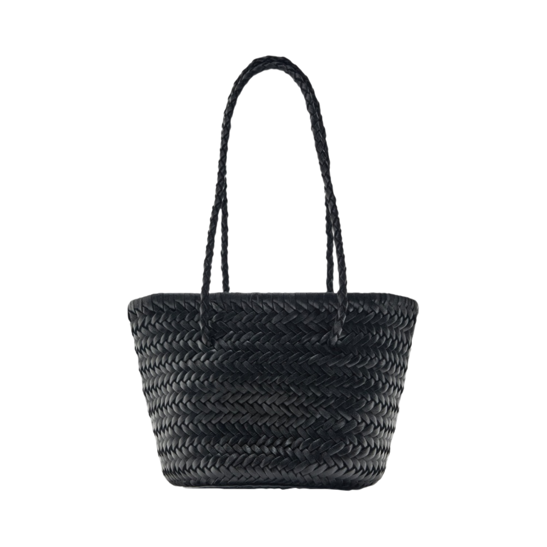 6715/010/040 Zara Braided Leather Bag Black