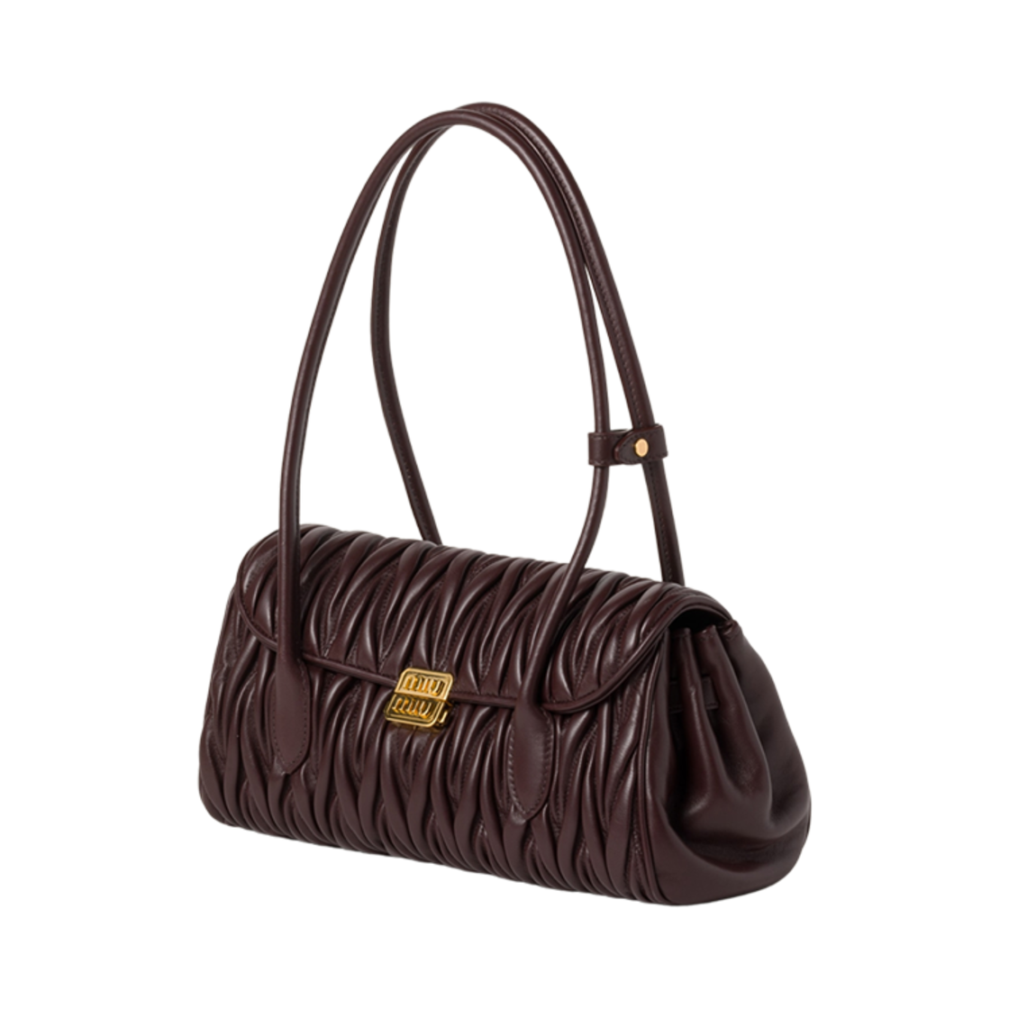 미우 미우 마테라쎄 나파 레더 숄더백 브라운(Miu Miu Matelasse Nappa Leather Shoulder Bag Brown) - 2