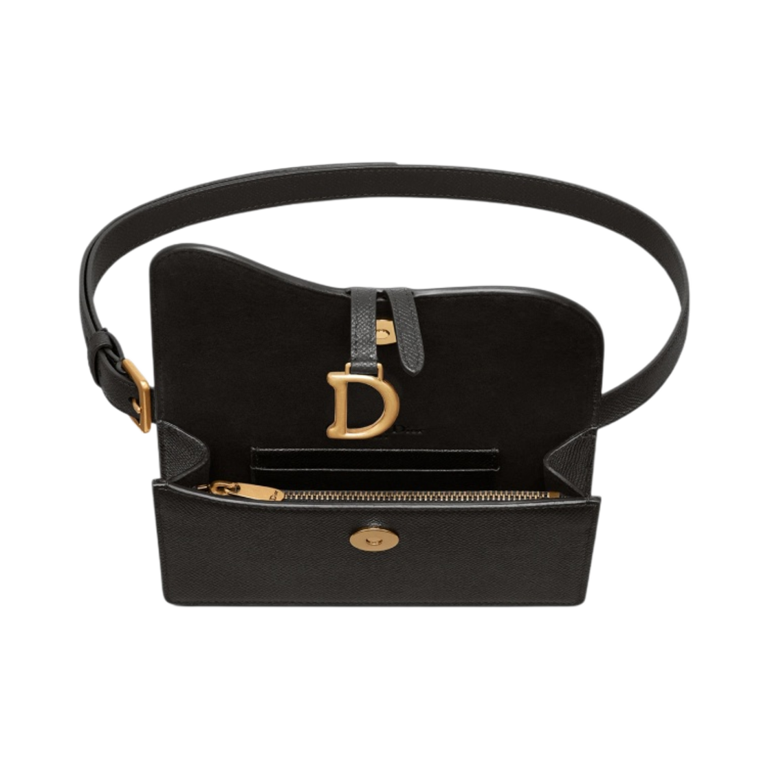 디올 새들 벨트 파우치 그레인드 카프스킨 블랙(Dior Saddle Belt Pouch Grained Calfskin Black) - 2