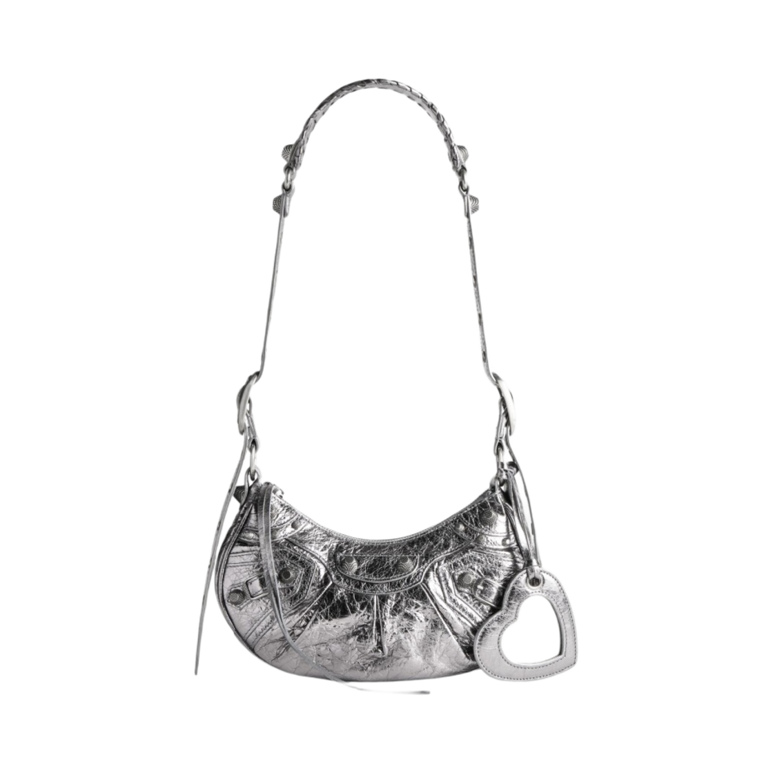6713090GT3Y8103 Balenciaga Le Cagole XS Shoulder Bag Metallized Silver