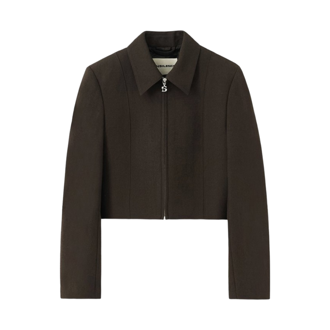 (W) 인사일런스 크롭 집업 자켓 브라운((W) Insilence Cropped Zip-Up Jacket Brown)