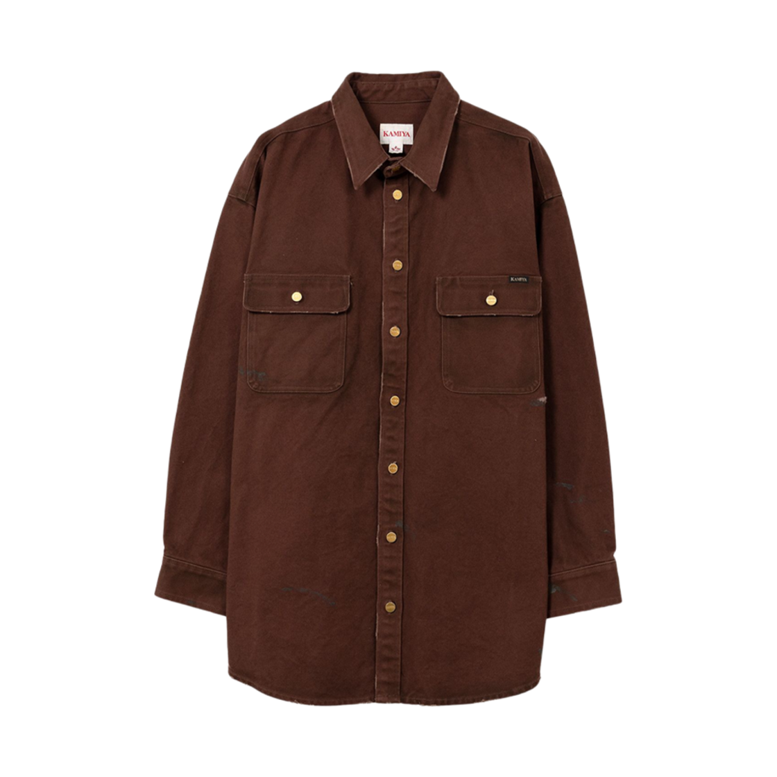 G14SH034 Kamiya Boro Duck Shirt Brown