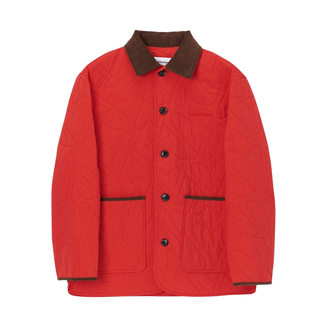 2202TMJK004URE Typing Mistake Love Quilted Jacket Red
