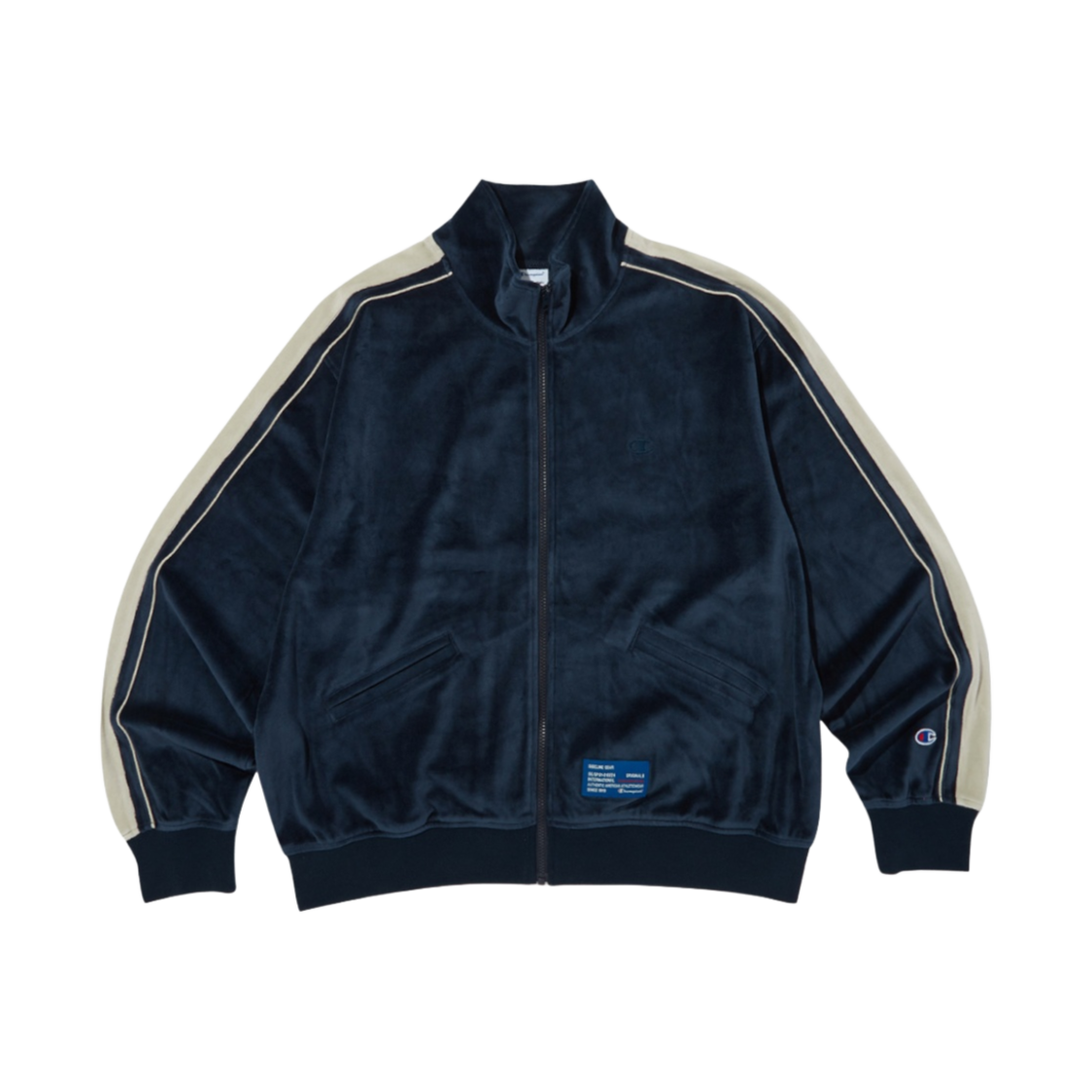 챔피온 x 디스이즈네버댓 벨루어 트랙 자켓 네이비(Champion x Thisisneverthat Velour Track Jacket Navy)