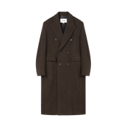 Tonywack Textured Wool and Cashmere Double-Breasted Coat Dark Brown