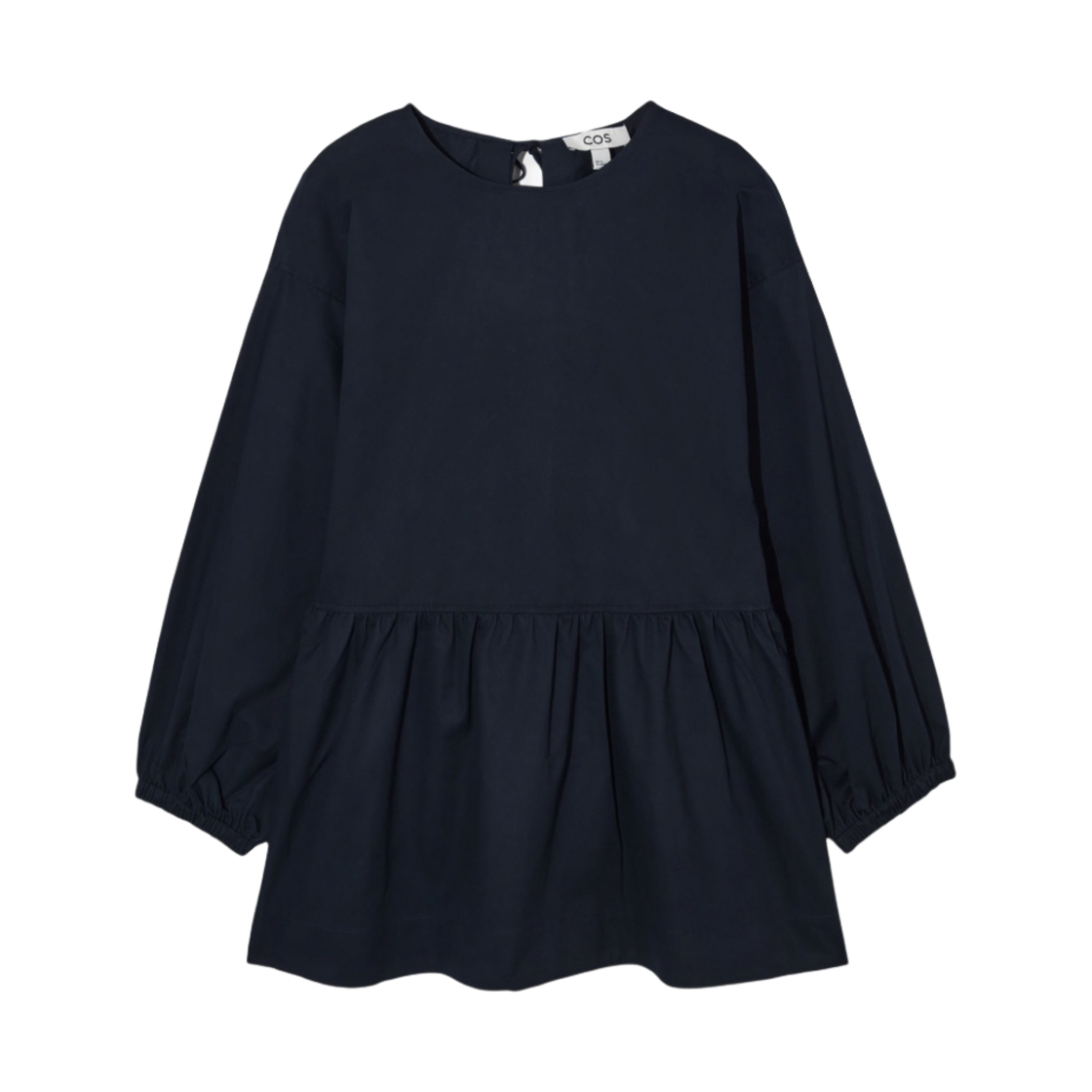 (W) 코스 어드저스터블 튜닉 스타일 탑 블루((W) COS Adjustable Tunic Style Top Blue)