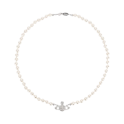 Vivienne Westwood Mini Pearl Bas Relief Necklace Silver