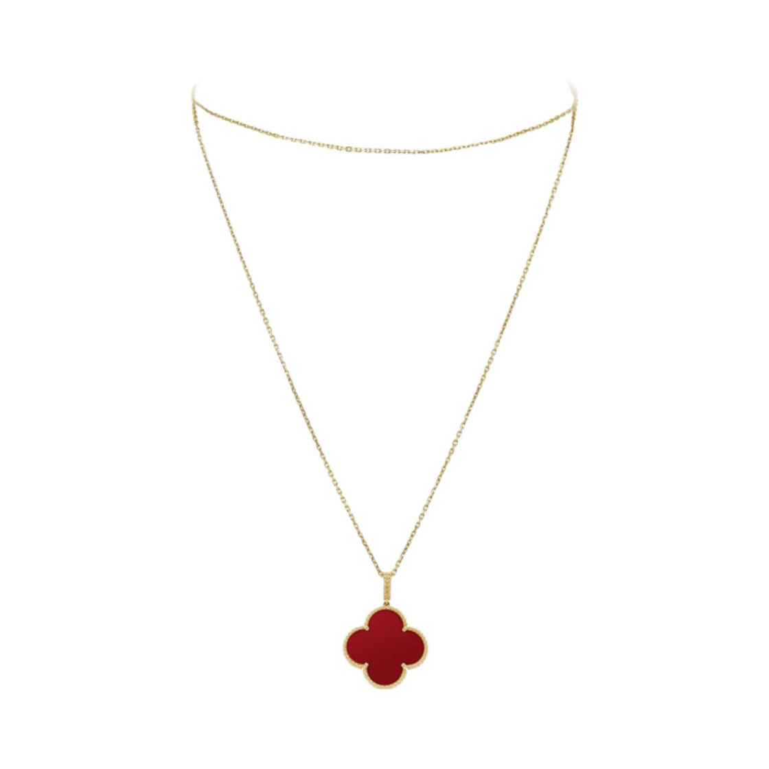 (W) 반 클리프 & 아펠 매직 알함브라 롱 네클리스 옐로우 골드 커넬리언((W) Van Cleef & Arpels Magic Alhambra Long Necklace Yellow Gold Carnelian) - 1