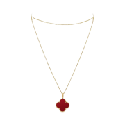 (W) Van Cleef & Arpels Magic Alhambra Long Necklace Yellow Gold Carnelian