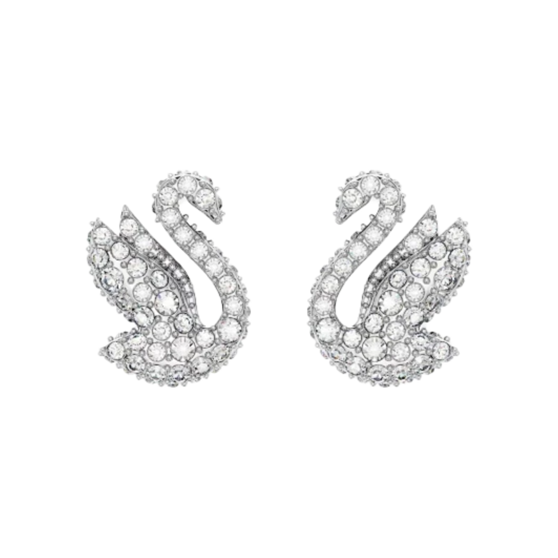 (W) 스와로브스키 아이코닉 스완 스터드 이어링 화이트 로듐 플래팅((W) Swarovski Iconic Swan Stud Earrings White Rhodium Plated) - 1