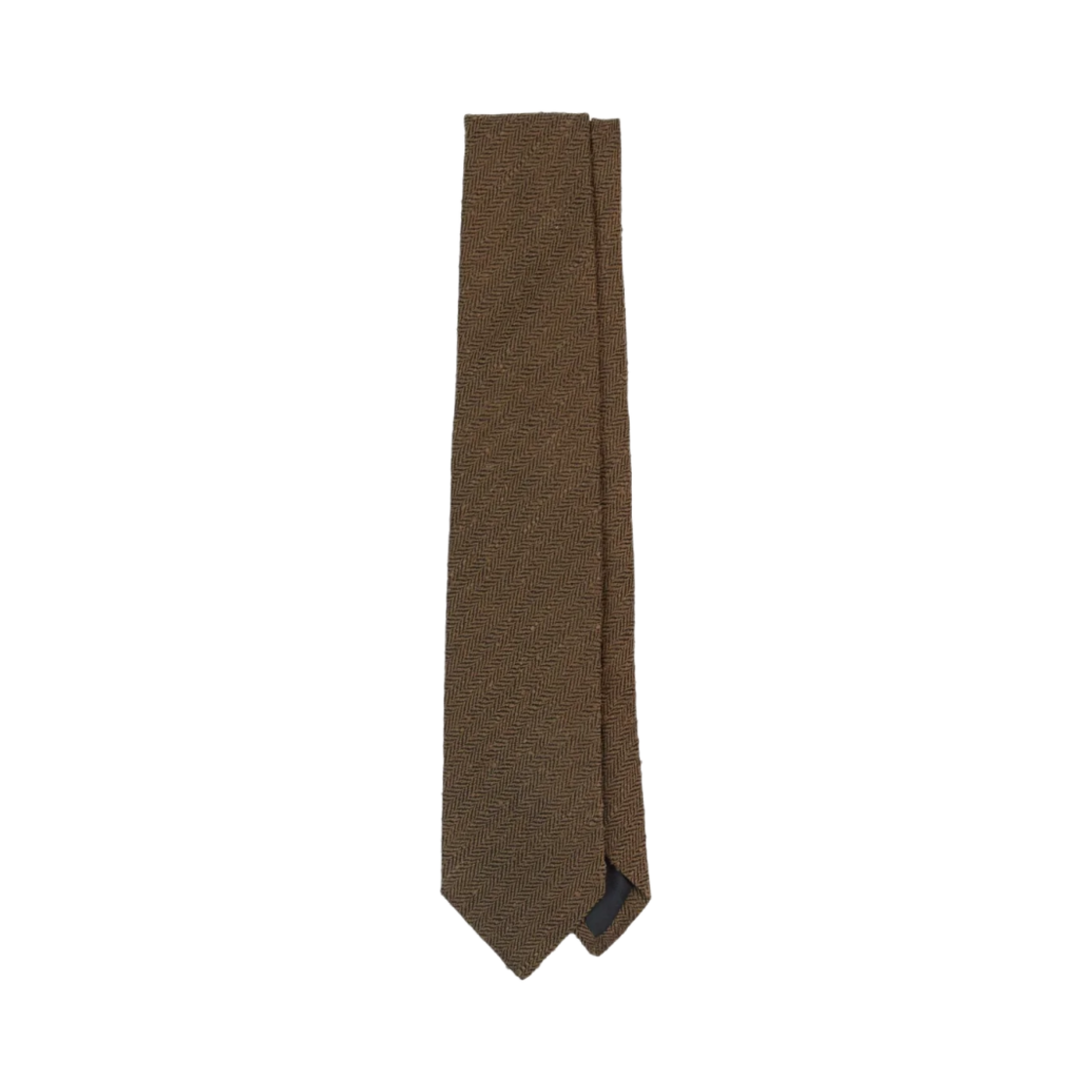 DR1AAN-24630-02-300 Drake's Herringbone Shantung Silk Tipped Tie Brown