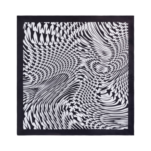 (W) H&M x Mugler Swirling Star Silk Patterned Scarf White