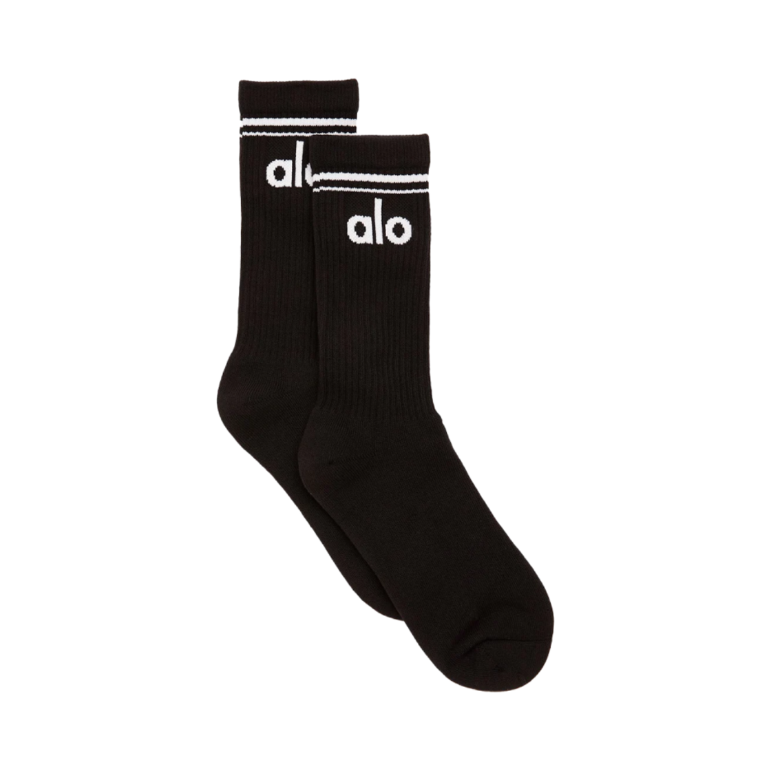 A0357U Alo Yoga Throwback Socks Black White